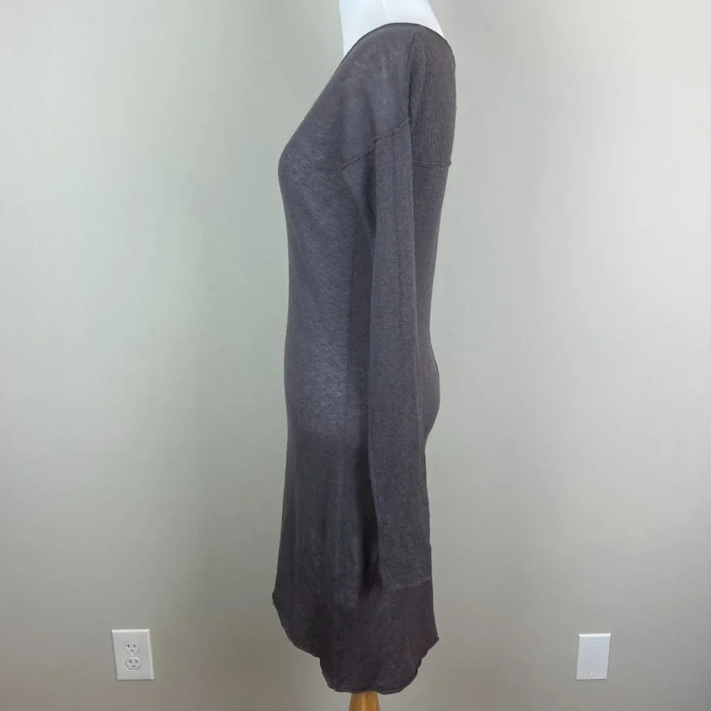 My Tribe Tunic Sweater Womens Small Gray Alpaca Wool Asymmetrical Long‎ Sleeve